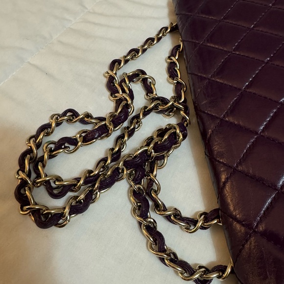 CHANEL Purple Goatskin Single Flap Jumbo GHW - Picture 11 of 16